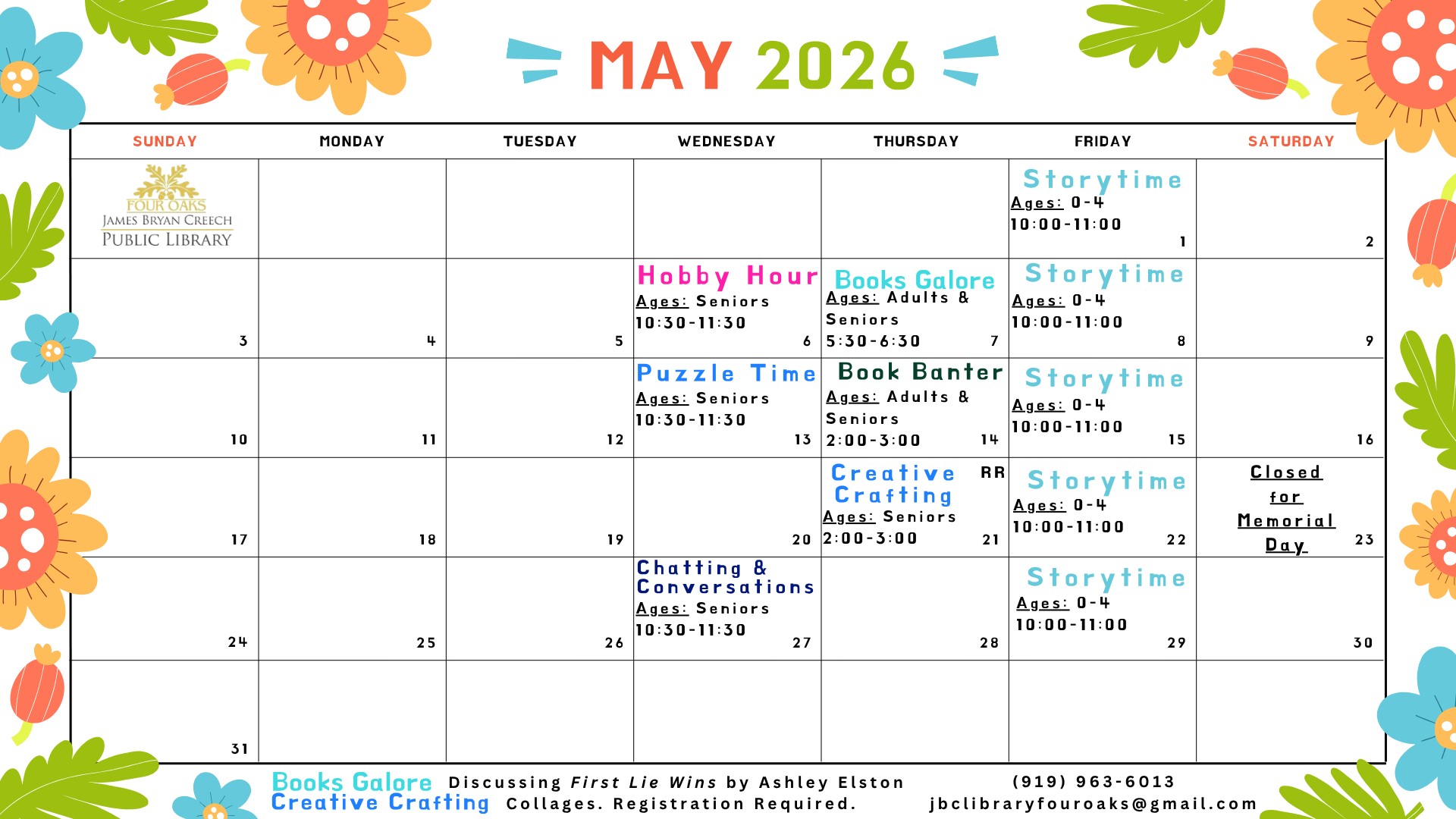 May 2026 Library Calendar