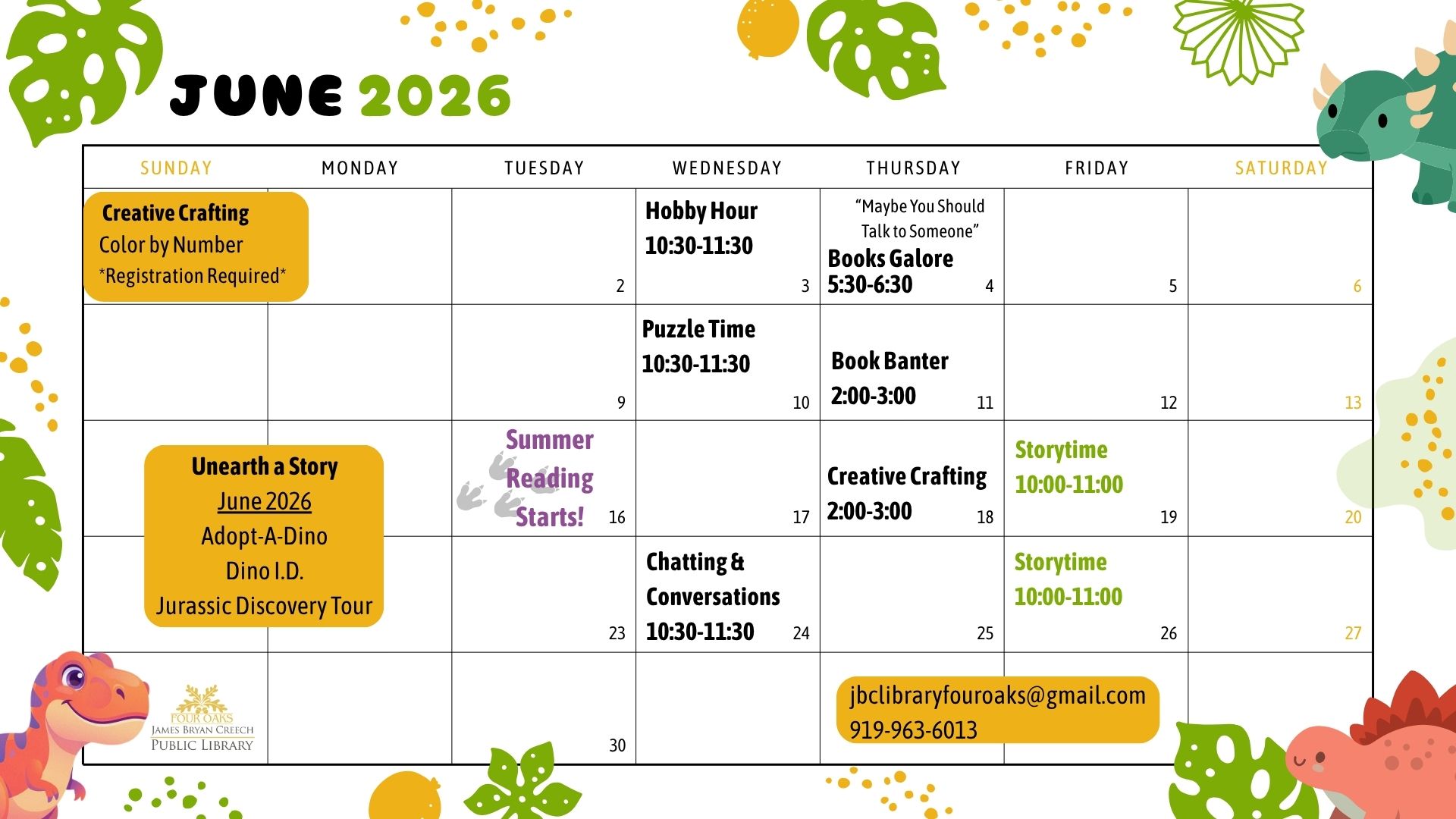 June 2026 Library Calendar